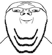 derp glasses mirrored smile soyjak stubble subvariant:wholesome_soyjak unitinu variant:gapejak // 710x758 // 24.0KB
