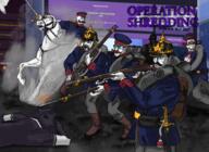 artist:soyyoseth award bayonet belt bleeding_wound classical_art_parody closed_mouth clothes coal concerned dirt firearm fpe fundamental_paper_education gem german_empire glasses gun hair helmet holding_gun holding_object holding_rifle holding_sword horse horseback_riding military mustache ominous open_mouth operation_shredding pickelhaube poster raid rifle shadow smoke stubble subvariant:science_lover sword text uniform variant:chudjak variant:cobson variant:markiplier_soyjak variant:nojak variant:soyak weapon world_war_1 // 1536x1116 // 591.5KB