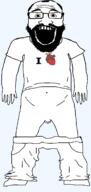 arm balding beard full_body glasses hand happy i_heart i_love meta:pornographic_content open_mouth pants_down penis shirt_with_words small_penis subvariant:obsessedchud subvariant:science_lover template tiny_penis transparent_background variant:markiplier_soyjak // 1000x2100 // 65.5KB
