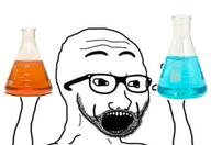 arm chemist erlenmeyer_flask glasses hand hands_up open_mouth science soyjak stubble variant:excited_soyjak // 378x259 // 74.1KB