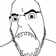 angry glasses monster oekaki open_mouth soyjak stubble variant:cobson // 715x714 // 19.5KB