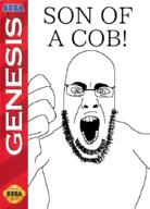 alternate angry glasses hand looking_at_you open_mouth parody sega sega_genesis stubble text the_lawnmower_man variant:cobson video_game // 640x893 // 221.4KB