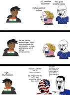 4soyjaks chud european_union flag:european_union flag:india flag:united_states indian rape text united_states variant:chudjak variant:soyak variant:wojak // 1198x1636 // 334.5KB