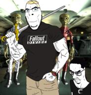 2soyjaks alien angry blue_eyes boots claymore_gaming clothes fallout fallout_3 frown glasses gmod green_skin hair hand hand_in_pocket holding_object holding_sword homestuck jumpsuit muscles nepeta_leijon no_pupils no_sign smile smirk soyjak spaceship stubble sword trend:aryan tshirt variant:chudjak variant:cobson vein watch weapon yellow_hair // 1834x1910 // 2.4MB