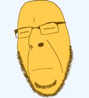 closed_eyes closed_mouth emoticon glasses neutral series:soymoji soyjak stubble variant:cobson yellow yellow_skin // 775x849 // 36.9KB