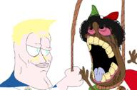 aryan bloodshot_eyes blue_eyes brown_skin country curly_hair el_salvador flag flag:el_salvador flag:mexico holding_object holding_rope lynching mexico mymy ongezellig open_mouth peppino_spaghetti pink_skin pizza_tower ribbon rope tongue tranny variant:bernd variant:chudjak yellow_hair yellow_teeth // 1092x720 // 204.0KB