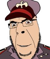 benito_mussolini brown_eyes cap closed_mouth clothes eagle fascism glasses hat military smile soyjak stubble uniform variant:cobson white_skin // 721x847 // 111.7KB