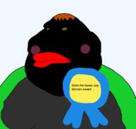 award badge black_skin booru.soy clothes domain fat gembooru obese orange_hair red_lips sean shemmy shemmycuck soybooru soygem_party text theft variant:meximutt yellow_sclera // 800x764 // 60.5KB