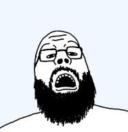 beard glasses neckbeard open_mouth soyjak template transparent_background variant:thps_soyjak // 496x513 // 9.0KB