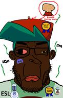 award baited_nobody_award bloodshot_eyes boyfriend_(friday_night_funkin') brown_skin cap chud_(boorufag) chud_(soybooru) closed_mouth clothes discord discord_logo_facial_mark ear earwax esl facial_mark fnf_pedo friday_night_funkin' glasses hair hat jewish_nose map_(pedophile) merge neutral pedophile shitskin slopjak soyjak stinky subvariant:chudplier variant:chudjak variant:markiplier_soyjak yellow_sclera // 600x935 // 54.8KB