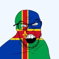 angry british england flag flag:lincolnshire fleur-de-lys glasses hair lincolnshire looking_at_you mustache open_mouth soyjak stubble teeth united_kingdom variant:feraljak // 1500x1500 // 44.0KB