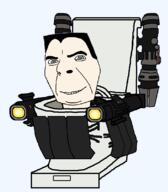 Jetpack armor g-toilet green_eyes hair laser nose skibidi skibidi_toilet smile teeth toilet transparent_background variant:cobson // 700x800 // 33.1KB