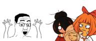 ^_^ animated asian cartoon closed_eyes clothes coco_(ongezellig) confused female glasses hair hand hands_up happy indonesia indonesian japan maya_(ongezellig) mymy necktie ongezellig open_mouth orange_hair orange_skin smile south_africa variant:chudjak yellow_hair // 1258x540 // 414.3KB