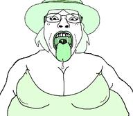 bbw clothes crystal_cafe drool fat green_hair green_tongue hat obese subvariant:bridget tongue variant:bernd variant:gapejak // 1030x903 // 36.0KB