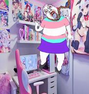 ack animated anime arm bloodshot_eyes bouncing chair clothes computer crying dead full_body glasses hair hand hanging headphones heart irl_background leg monitor mustache oe_cake open_mouth purple_hair rope shoe skirt soyjak stubble suicide tongue tranny variant:bernd video // 545x574, 14.5s // 1.5MB
