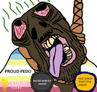 award baited_nobody_award bloodshot_eyes brown_skin clothes dead looking_up map_(pedophile) nigger open_mouth pedophile rope skibidi_toilet stink_lines stinky stubble subhuman suicide text variant:bernd white_background // 728x694 // 112.9KB