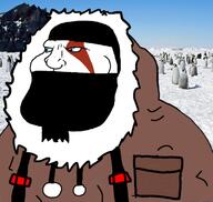 antarctica belt blue_sky fur jacket light_blue_eyes mask penguin pocket rocket scar snow variant:cobson white_skin // 1139x1080 // 334.2KB