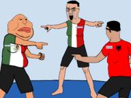 albania albert_(user) brown_skin flag:albania flag:italy flag:mexico italian_chad(user) italy italy_vs_mexico mexico namefags pointing satoko_houjou(user) soybooru spiderman variant:chudjak variant:meximutt white_skin // 1600x1200 // 132.2KB