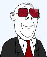 agent bald clothes ear glasses necktie red_tie smile soyjak suit tinted_glasses transparent_background variant:protestantjak // 726x888 // 22.9KB