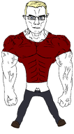 aryan clitty_leakage clittycel glasses hair looking_at_you muscles muscular_male op_looks_like_this_btw_if_that_matters pants_down red_shirt shaven small_penis subvariant:muscular_chud variant:chudjak vein // 1094x1977 // 37.7KB