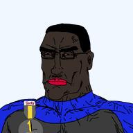 award black_skin bloodshot_eyes buff clothes glasses hair jake jartycuck lips moustache nigger red_lips subvariant:perceptive_chud text variant:chudjak // 799x799 // 19.9KB