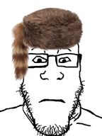 bald coonskin_hat glasses looking_at_you object_on_head stubble subvariant:neutralplier variant:markiplier_soyjak white_background // 600x800 // 235.5KB