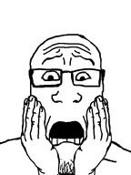 concerned glasses hand markiplier open_mouth scared soyjak stubble variant:markiplier_soyjak youtube // 600x800 // 41.8KB