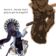 anime bernkastel blacked buff closed_mouth cuck ear poop queen_of_spades sonnenrad soyjak spade stubble text umineko variant:impish_soyak_ears video_game // 712x1000 // 1.6MB