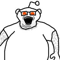 antenna arm fat glasses hand open_mouth orange_eyes reddit snoo soyjak stubble variant:snoojak // 1080x1080 // 77.6KB