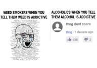 alcohol bloodshot_eyes crying glasses open_mouth smoking soyjak stubble text variant:soyak weed yahoo_answers // 1031x720 // 378.7KB