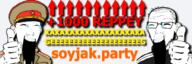 april_fools banner clothes geg glasses hat kgb kolyma kuz laughing reppey russian_language soyjak_party thumbs_up uniform variant:kuzjak // 900x300 // 156.4KB