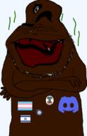 bbc beard brown_skin closed_mouth cobsontalks discord distorted flag flag:israel flag:pedophilia_pride_flag flag:transgender_pride_flag glasses israel its_mine meta:tagme pedophile queen_of_spades slopjak stink_lines stinky subvariant:cobsonTALKS variant:cobson // 475x744 // 130.7KB