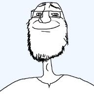 beard cool dudeman eyebrows glasses neck smug thin_neck variant:xooldude // 863x861 // 16.6KB