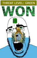 ahegao building castle country crown emerald flag flag:san_marino gem glasses green green_eyes hair looking_up open_mouth san_marino schlog_color_event soyjak soyjak_blog stubble teeth text threat_level_green variant:cobson won wreath // 721x1115 // 263.2KB