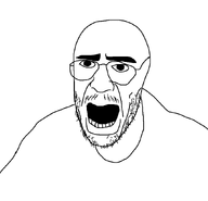 beard eyebrows glasses meta:archive_about_this_soyjak mustache open_mouth stubble variant:unknown white_background // 871x837 // 27.5KB