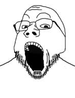 glasses merge open_mouth series:fusionjaks soyjak stubble variant:flartson variant:gapejak // 410x537 // 34.8KB