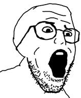 gape gaping_mouth glasses shouting soy soyjak variant:brendjak variant:unknown // 475x575 // 60.5KB