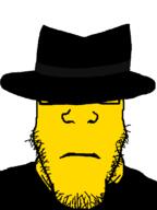 closed_mouth clothes dream_(game) fedora hat mafioso neutral roblox stubble suit variant:markiplier_soyjak yellow_skin // 600x800 // 10.2KB