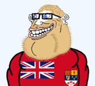 beard blue_eyes canada cleft_chin clothes ear flag:canada_royal_ensign lips nipple open_mouth smile stubble subvariant:canaryan subvariant:canuckmutt subvariant:impish_amerimutt teeth tshirt variant:impish_soyak_ears variant:pajeetjak yellow_hair // 1710x1551 // 403.6KB