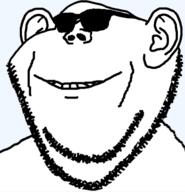 ear glasses smile soyjak stubble sunglasses variant:impish_soyak_ears // 574x596 // 114.8KB