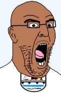 arabic_text bald beni_suef bridge brown_skin egypt flag flag:beni_suef glasses governorate hair open_mouth soyjak stubble text tongue transparent transparent_background variant:imhotep water // 529x832 // 39.6KB