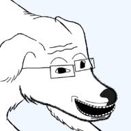 animal dog ear eyes glasses hair kiwifarms null null_(kiwifarms) open_mouth poopson soyjak stubble teeth transparent_background variant:clitty_leaker wikihow // 1080x1080 // 52.0KB