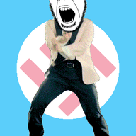 animated dance flag full_body gangnam_style glasses irl nazism open_mouth push_pin soyjak sticky stubble swastika tranny variant:cobson // 300x460 // 266.9KB