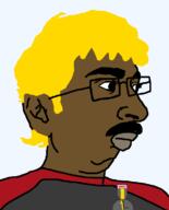 anti_sharty badge brown_skin chinless ear glasses hair india indian lips meta:op_took_a_selfie_of_xerself moustache mustache nate pajeet shitskin soyjak_party variant:pajeetjak yellow_hair // 634x783 // 13.9KB