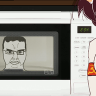 alunya animated bandana cat_ear catgirl chud communism cooking glasses hair kitchen kitchen_cabinet leftypol microwave prank red_eyes rotating smile smirk sweater total_chud_death variant:chudjak // 1122x585 // 589.7KB