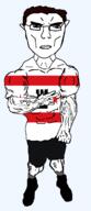 arm buff building castle closed_mouth clothes drenthe ear flag flag:drenthe full_body glasses hair hand netherlands shoe soyjak star_(symbol) subvariant:chudjak_front subvariant:unbotheredchud variant:chudjak vein // 549x1268 // 30.3KB