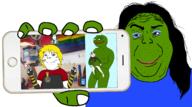 badge band-aid clothes crying dildo estrogen food frog gay green_skin holding_object holding_phone hrt irl_background lgbt lollipop meta:pornographic_content minecraft nate nazism penis pepe phone poop pubic_hair rape sex smile soyjak soyjak_party soyteen subvariant:shoyta subvariant:wholesome_soyjak testicles tranny tshirt variant:alicia variant:gapejak video_game yellow_hair // 2218x1237 // 1.2MB