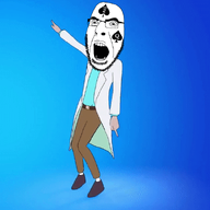 angry animated arm bbc clothes dance fortnite full_body glasses hand leg open_mouth queen_of_spades rick_and_morty rick_sanchez smeeze soyjak stubble tattoo text variant:cobson // 600x627 // 3.7MB