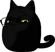 animal black_cat black_fur cat cat_ear closed_mouth ear glasses green_sclera nose snout subvariant:gapecat subvariant:wholesome_soyjak tail transparent_background variant:gapejak whiskers // 1024x970 // 58.3KB