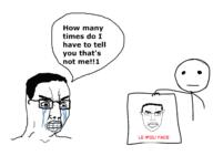 2soyjaks angry clenched_teeth closed_mouth crying ear glasses hair pol_(4chan) soyjak speech_bubble subvariant:chudjak_front subvariant:pol_face text variant:chudjak // 2150x1575 // 234.4KB